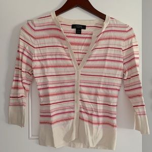 Vintage Express Small ivory striped cardigan shrug